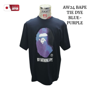 NEW UNUSED FW24 BAPE BIG APE HEAD BLUE/PURPLE TYE DYE S/S TEE