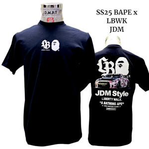 NEW UNUSED SS25 BAPE x LIBERTY WALK JDM S/S BLACK TEE